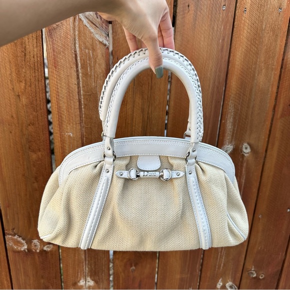 Dior Handbags - Vintage Dior “My Dior frame” raffia blend satchel